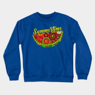 Fun Summertime Watermelon Art Crewneck Sweatshirt